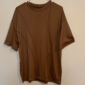 Fashion Nova Pink/Brown Oversized Tee